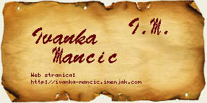 Ivanka Mančić vizit kartica